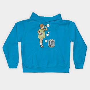 I miss the good old days! Blowing bubbles! Kids Hoodie